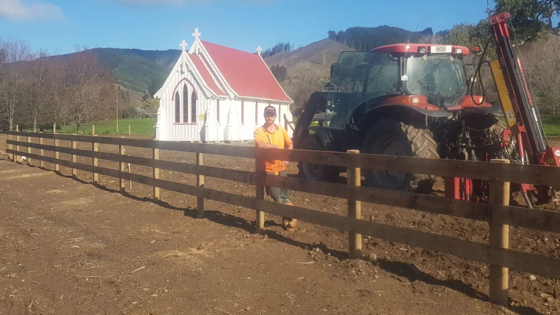 Post and Rail Fence at Church
